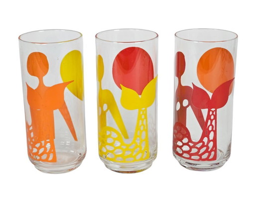 Image 1 of Royal Leerdam - Set (3) bicchieri da long drink - Modello Sirena - Anni '70