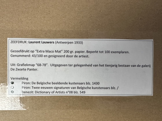 Image 1 of Genummerde zeefdruk - Laurent Lauwers - Gesigneerd