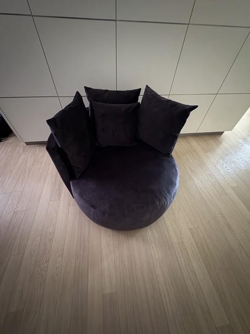 Poltroncina Loynge Velluto Nero Passe Partout – fauteuils, Velvet (photo 2 of 5)