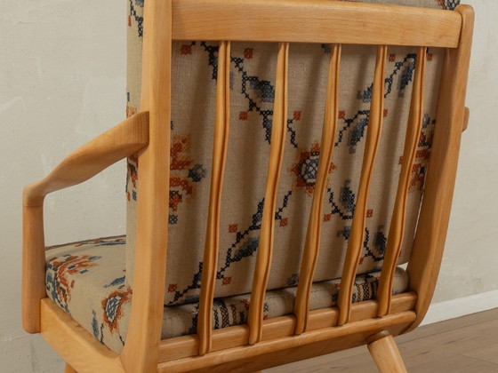 Image 1 of Fauteuil met bloemenpatroon, 1950