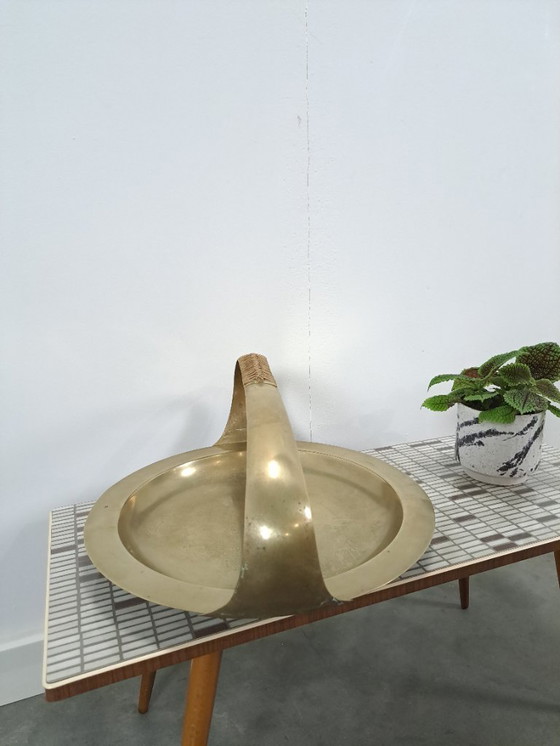 Image 1 of Art Deco 1920s brass basket, bowl