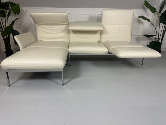 Image 1 of Brühl Roro Sofa Sleeping Function White Couch Leather