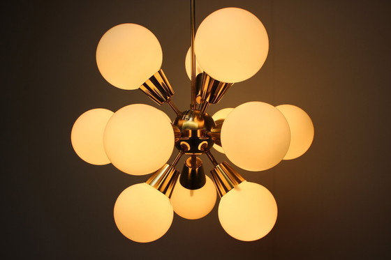 Image 1 of Lámpara de araña de la era espacial Sputnik de Kamenicky Senov, década de 1970