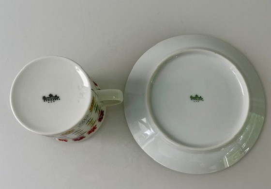 Image 1 of 4 tazze e piattini Rosenthal d'epoca | Design Hans-Theo Baumann & Emilio Pucci