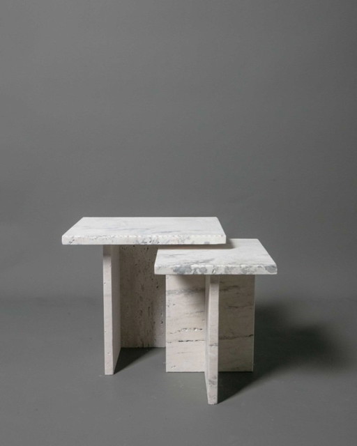 Juego de mesa de travertino