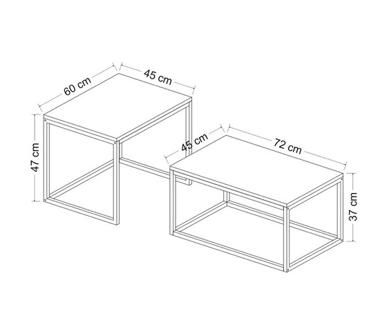 Image 1 of Coffee table set metal look matte black