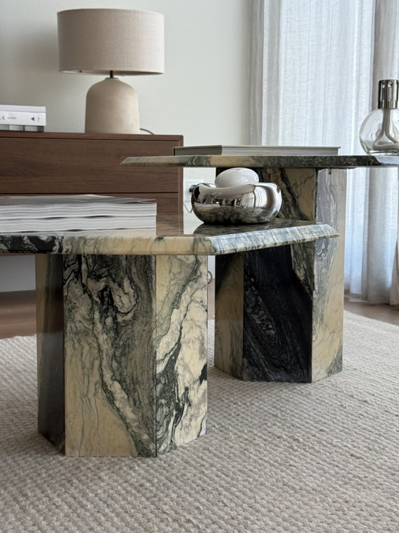 Vintage Marmeren Salontafel Set – Marble (photo 4 of 12)