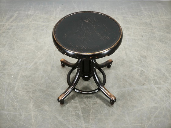 Image 1 of Verstelbare pianokruk van gebogen hout in Thonet-stijl, Tsjechoslowakije, jaren 1930