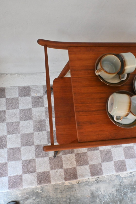 Image 1 of Vintage Teak Barcart Met Tijdschriftvak