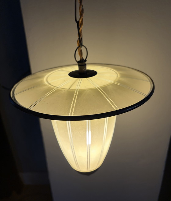 Lampada a sospensione vintage degli anni '50-'60 – Lampade a sospensione, Glass, Metal (photo 5 of 5)