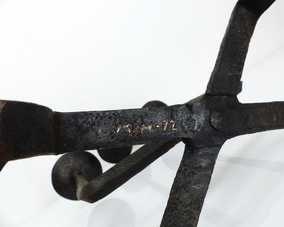 Image 1 of brutalist-candlesticks-fer-forge-artisan-1972-france_pair_brutalist-forged-iron-candlesticks-sculptural