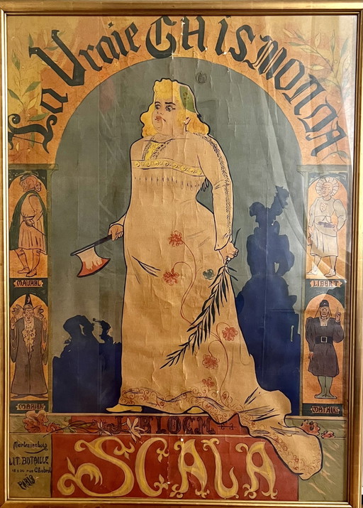 Ingelijste poster op doek van 'La Vraie Gismonda'