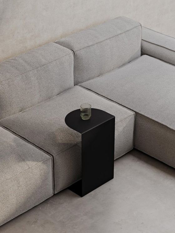 Image 1 of Tavolino da caffè minimalista in metallo | Tavolino moderno per soggiorno | Tavolino bianco e nero | 60x30x37 cm