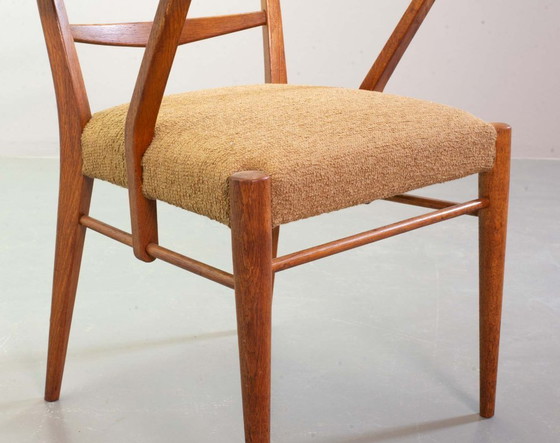Zwei Cees Braakman Stühle im niederländischen Mid-Century-Design, massive Holzsessel mit Leiterrahmen und (photo 10 of 21)
