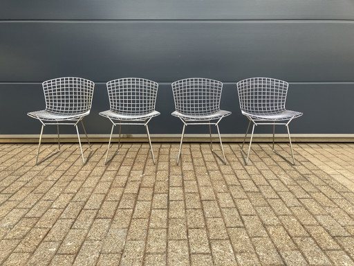 4x originele Knoll Bertoia Side chairs chroom in topstaat!