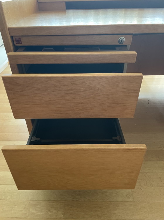 Scrivania Vintage Colorgan Design – Impiallacciatura di Rovere – Solida - Design Belga – Scrivanie, Wood (photo 5 of 10)