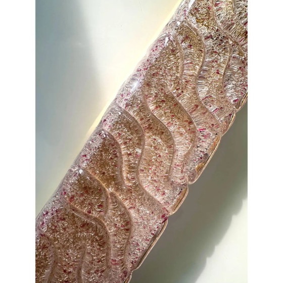 Image 1 of High-End Gold Wall Sconce Pair with Ametista “Graniglia” Murano Glass