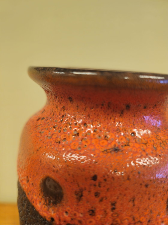 Image 1 of Vintage West Germany Vaas Vaasje Oranje Bruin