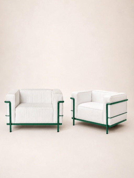 2 LC3 fauteuils van Le Corbusier, jaren 70.