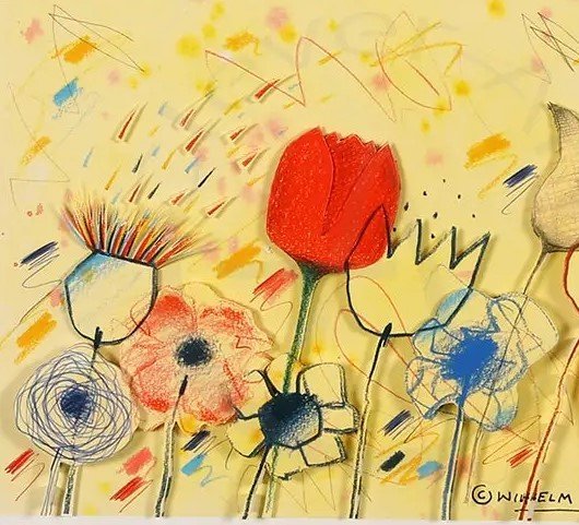 Image 1 of Schlote, Wilhelm - Blumengrüße - 3D-Konstruktion - handsigniert