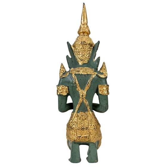 Set Guardiani del Tempio Thai Thepanom – Coppia di Figure Patinate Oro – Sculture (photo 15 of 21)