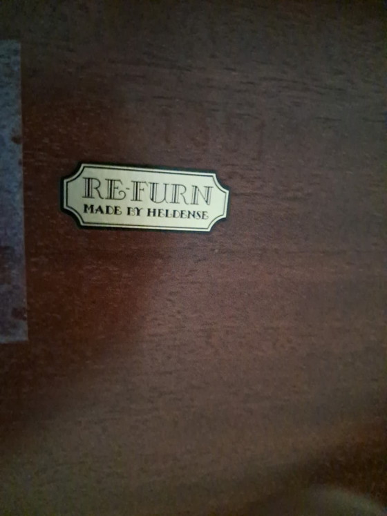 Juego de comedor clásico Heldense "Re-Furn" – Caoba con 4 sillas – Incluye recibo de compra original (1990) (photo 3 of 11)