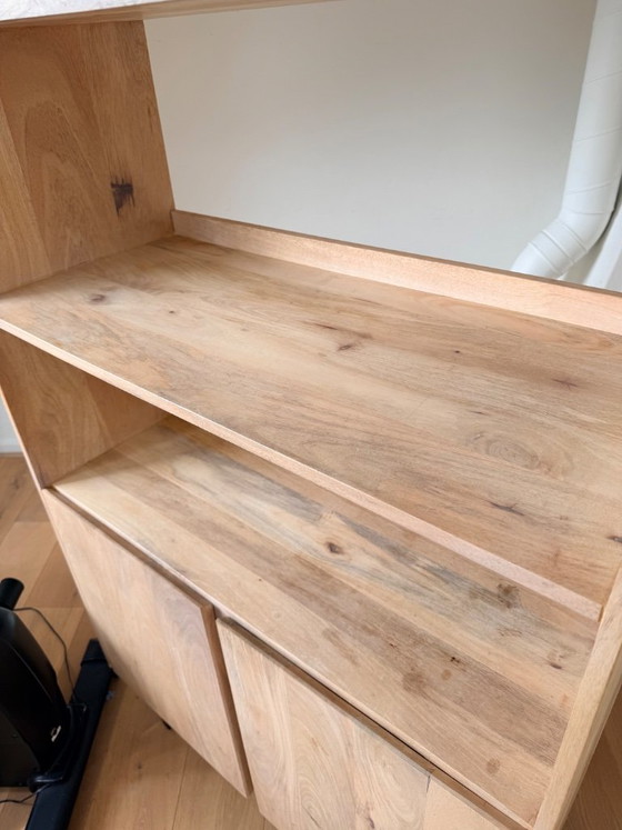Image 1 of Massief Mango Houten Kast / Boekenkast Met Kastdeuren