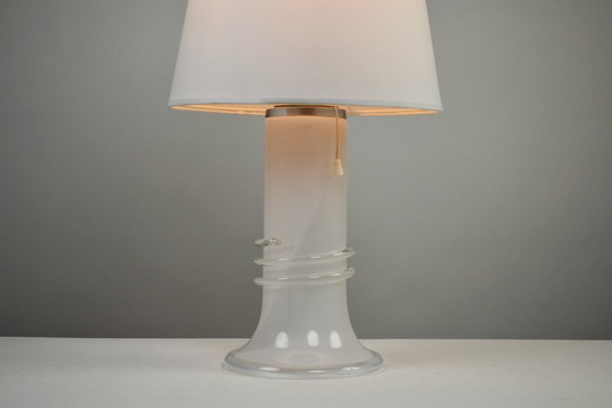 Image 1 of Grande lampada da tavolo in vetro di Hannelore Dreutler/Studio Åhus per Ateljé Lyktan, firmata e datata 1981