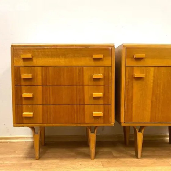 Image 1 of Set of 2 Retro Cabinets by F. Mezulánik, Brussels Style, 1960s