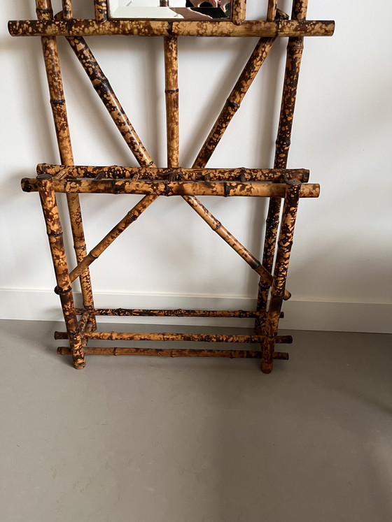 Image 1 of Porte-manteau vintage en bambou brûlé