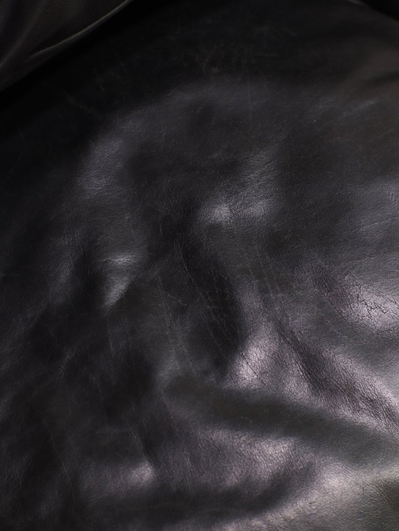 Image 1 of Cassina Maralunga 3-Sitzer-Sofa aus schwarzem Leder von Vico Magistretti