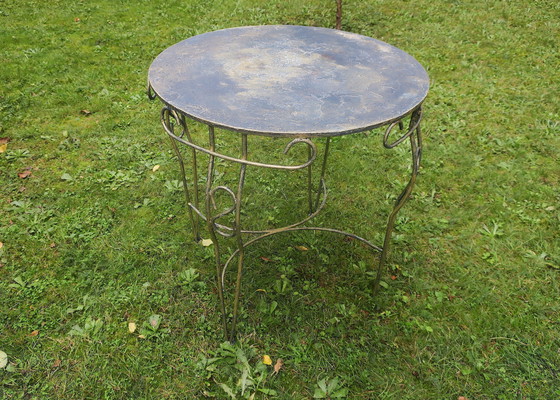 Image 1 of Mid-Century-Tisch aus lackiertem Eisen für Terrasse oder Garten, 1960er Jahre