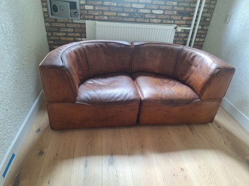 De Sede DS-15 Bank – modulaire banken, Leather, Wood