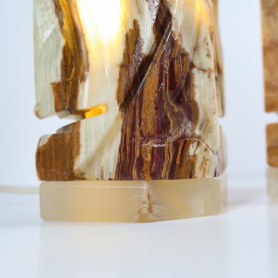 Coppia di lampade da comodino in onice – Paire de lampes de chevet en onyx, Lampade da tavolo, Stone (photo 9 of 12)