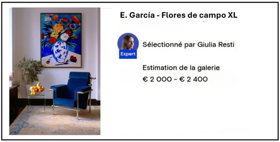 Image 1 of Acrylic painting by the artist E. García "Flores de campo" 100x70 cm