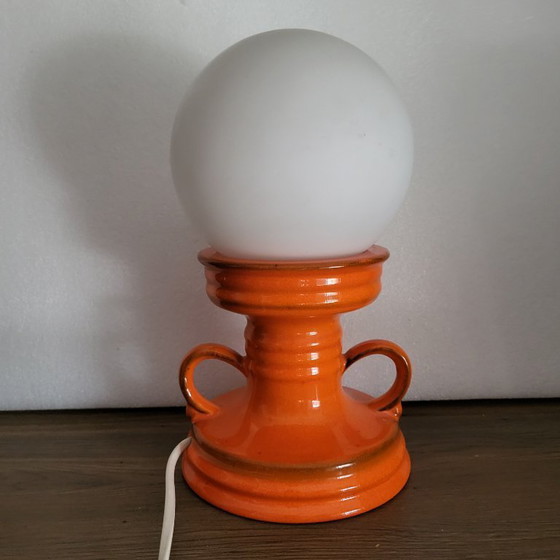 Image 1 of Lampe a poser en céramique orange  space age,1960-70, West Germany 