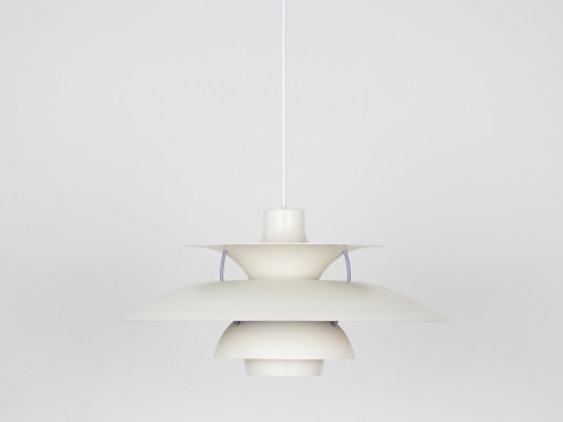Lámpara colgante PH 5 danesa vintage de Poul Henningsen, Louis Poulsen, 1958 – hanglampen, Aluminium