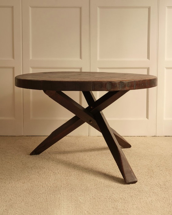 Image 1 of Table ronde en bois - 1950s 