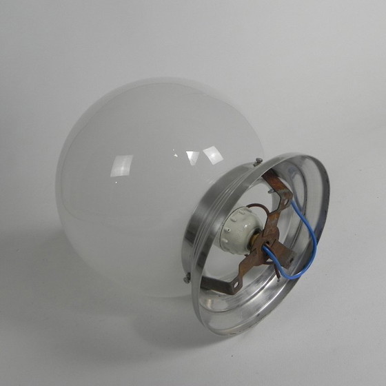 Image 1 of Art Deco plafondlamp met ronde glazen bol, jaren 30