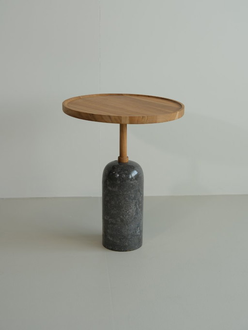 Table d'appoint Sarek en pierre et teck massif