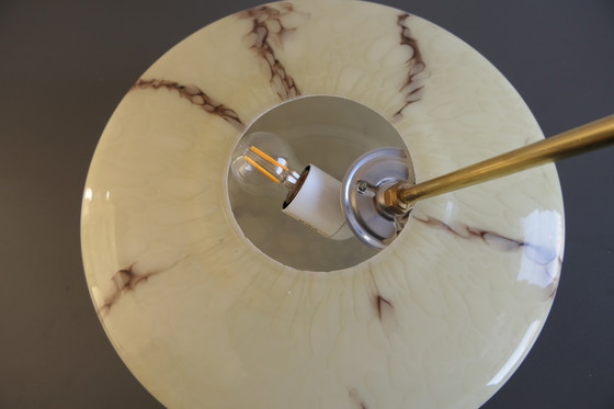 Image 1 of Lampada da soffitto Art Déco in vetro marmorizzato beige marrone