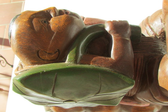 Image 1 of Statuetta in legno, Buddha policromo