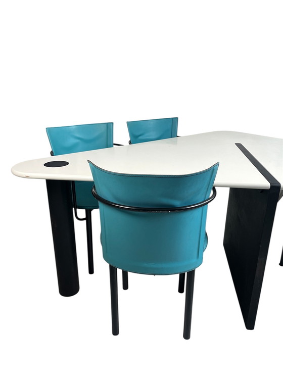 Image 1 of 4 sillas de comedor posmodernas, Enrico Pellizzoni, Italia
