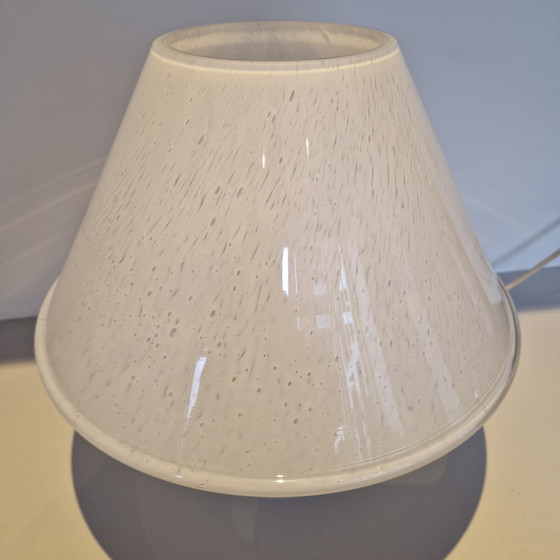 Image 1 of Lampada da tavolo vintage bianca di Glashutte Limburg, lampada a fungo