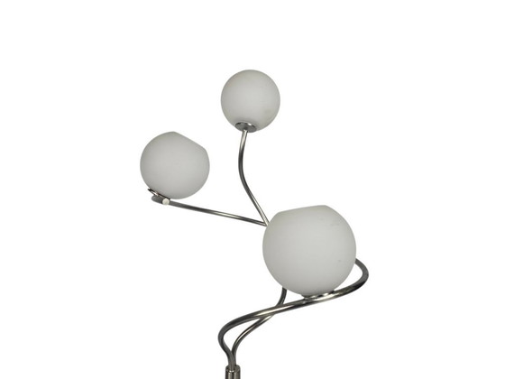 Image 1 of Table lamp - Stainless steel - Opaline - Space Age - 90s