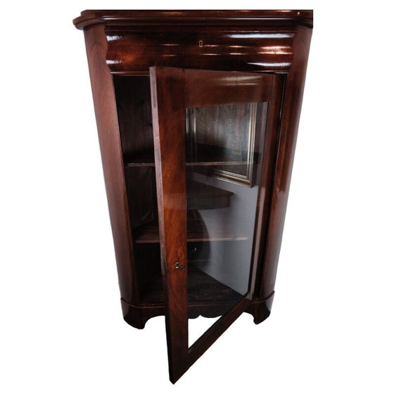 Image 1 of Vintage corner cabinet with mahogany shelves, 1840