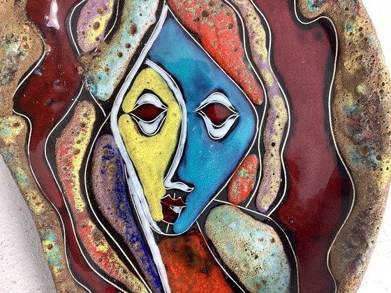 Image 1 of Vintage sixties Italian ceramic wall plate