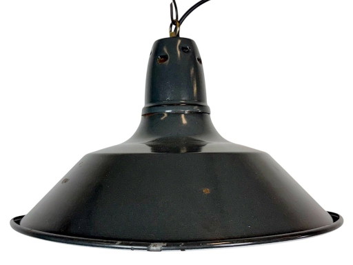 Industrial French Black Enamel Factory Pendant Lamp, 1960s – hanglampen, Iron
