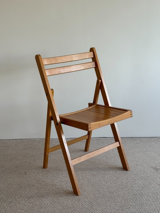 Image 1 of set / 4 vintage IKEA houten klapstoelen