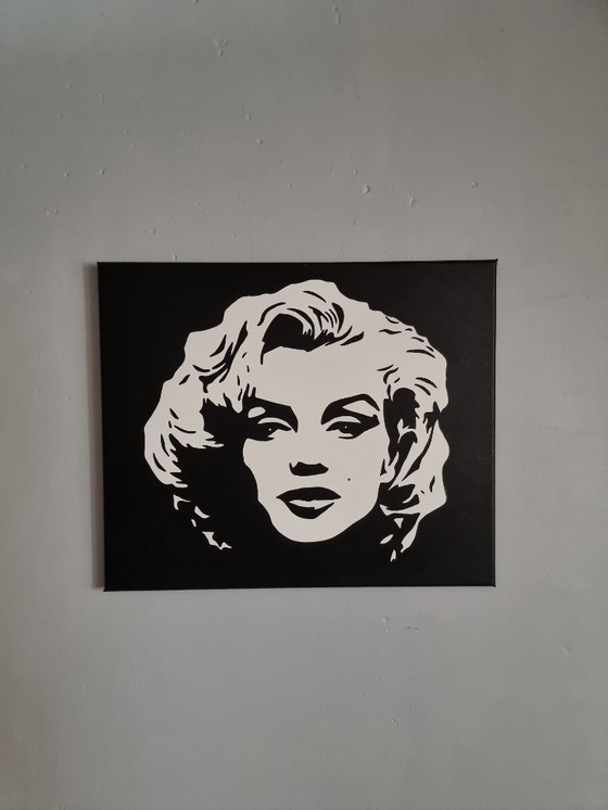 Image 1 of Frances Eckhardt - 50x60 cm pop art Monroe painting hand-painted